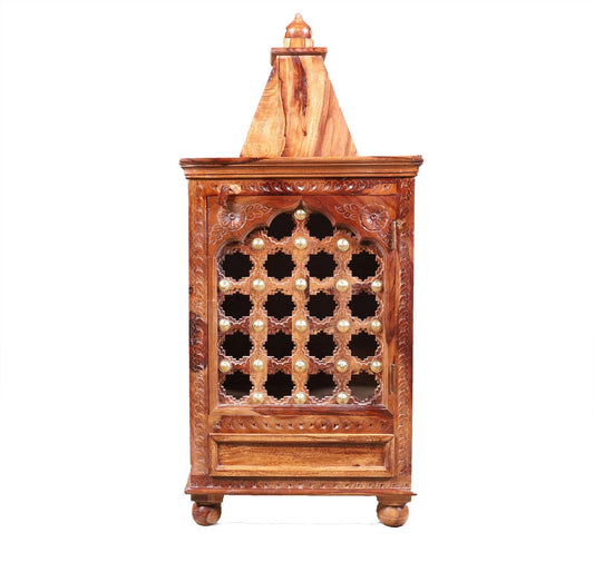 Sheesham Furniture Solid Wood Temple in Honey Finished Mandir