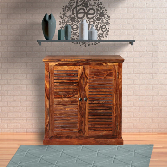 Sheesham Furniture:- Solid Wood Two Door Shoe Rack