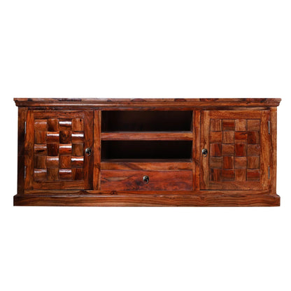 Sheesham Furniture Solid Wood Two Door Two Salf TV Stand