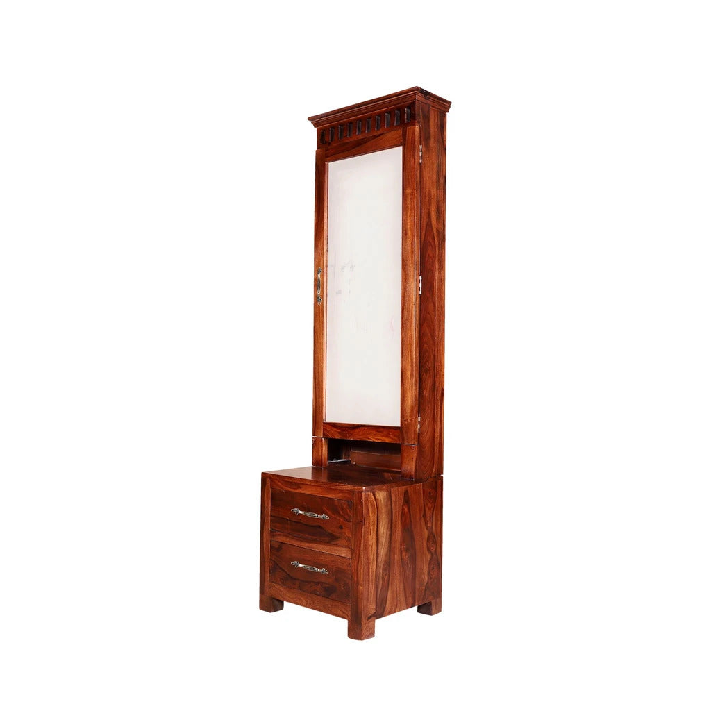 Sheesham Furniture Solid Wood Two Drawer Dressing Mirror