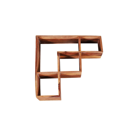 Sheesham Furniture:-Solid Wood Wall Shelves in Natural Finish