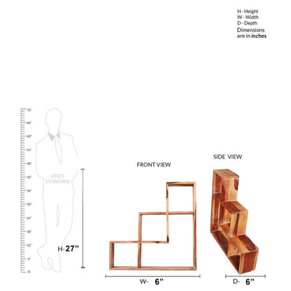 Sheesham Furniture:-Solid Wood Wall Shelves in Natural Finish