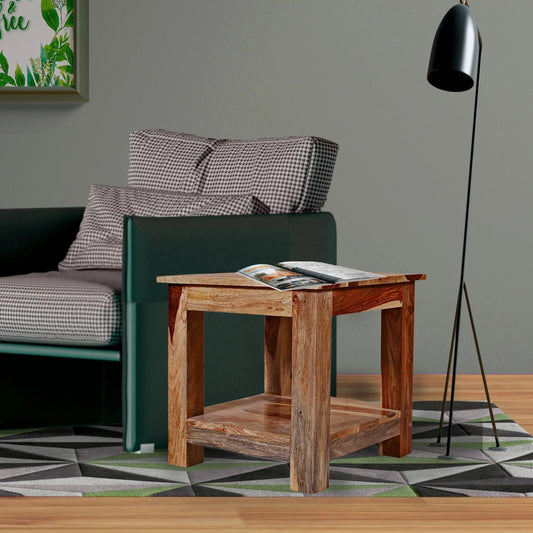 Sheesham Furniture Solid Wood in Natural Side Table  Night Stand