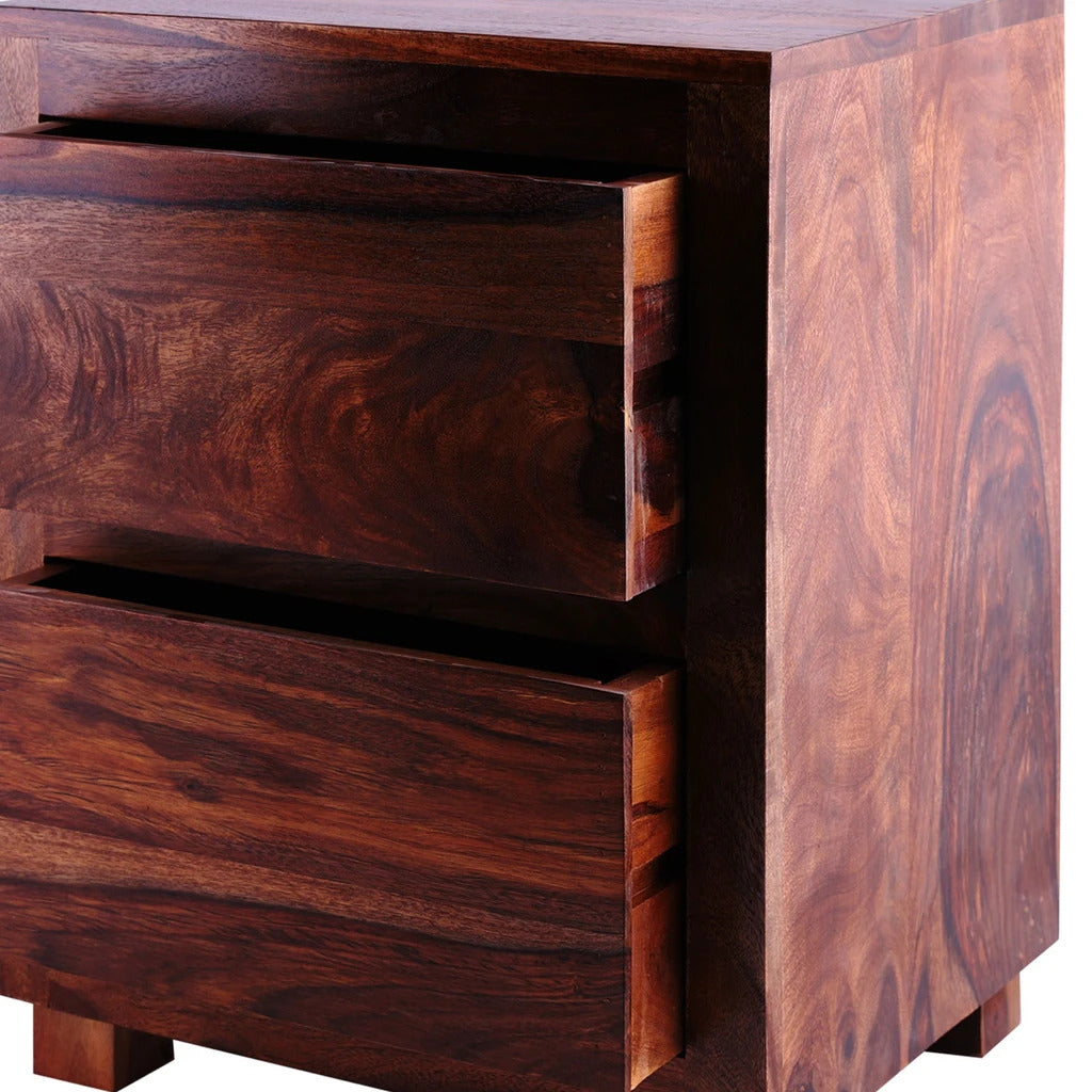 Sheesham Furniture:- Two Drawer Side Table 
