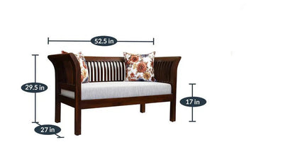 Sheesham Furniture: Wood Two Seater Sofa in Wallnut Finished
