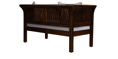 Sheesham Furniture: Wood Two Seater Sofa in Wallnut Finished