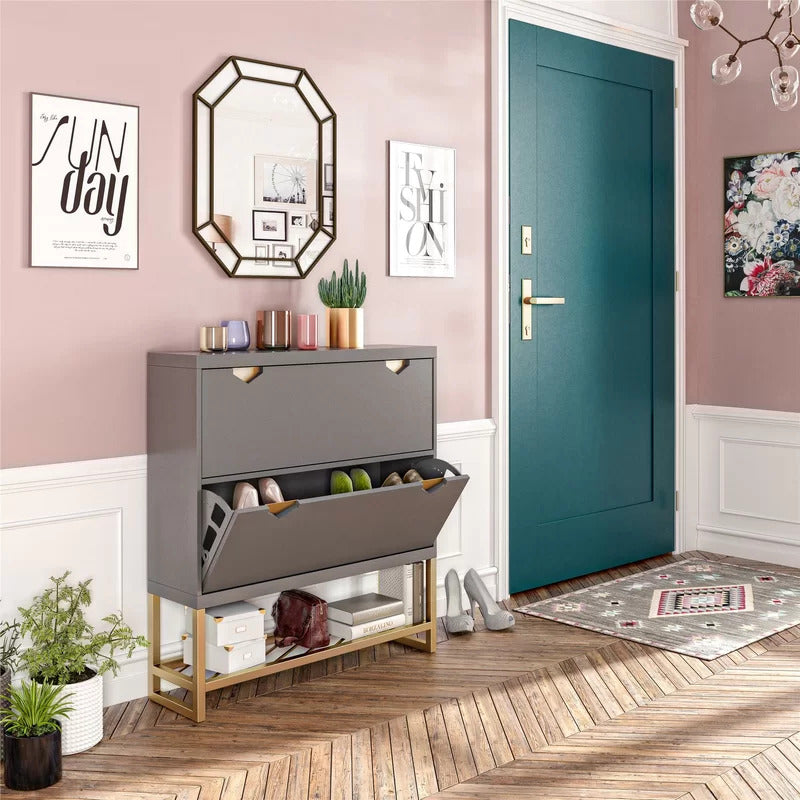 Shoe Rack: 12 Pair Shoe Storage Cabinet