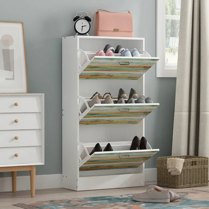 Shoe Rack: 18 Pair Stackable Shoe Storage Cabinet
