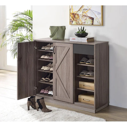 Shoe Rack: 19 Pair Shoe Storage Cabinet