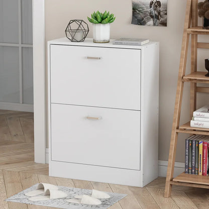 Shoe Rack: 2 Tier 12 Pair Shoe Storage Cabinet