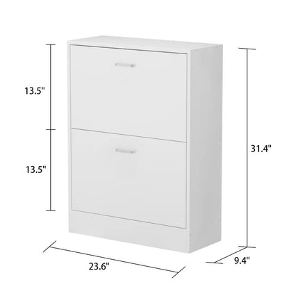 Shoe Rack: 2 Tier 12 Pair Shoe Storage Cabinet