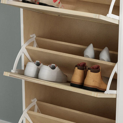 Shoe Rack: 61''H DELUXE 4 DRAWERS SHOE CABINET