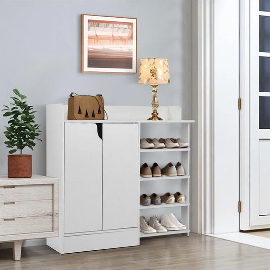 Shoe Rack: Classic White Shoe Storage Cabinet