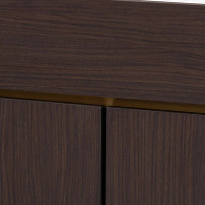 Shoe Rack: Dark Brown And Gold Finished Wood Shoe Cabinet With Faux Marble Top