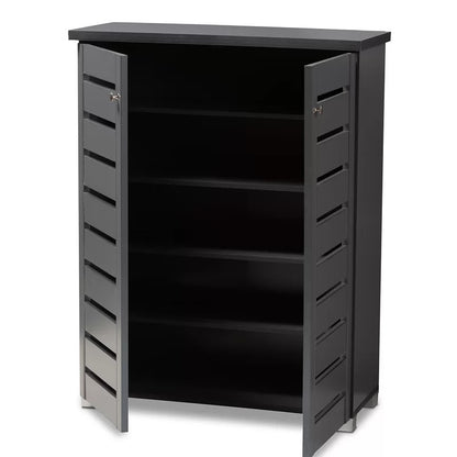 Shoe Rack: Entryway 15 Pair Shoe Storage Cabinet