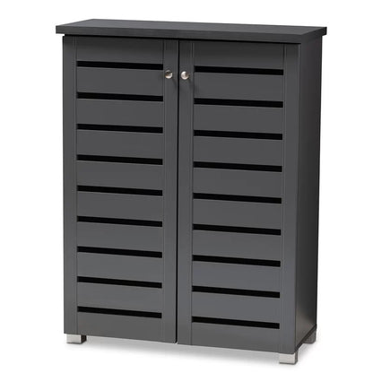 Shoe Rack: Entryway 15 Pair Shoe Storage Cabinet