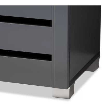 Shoe Rack: Entryway 15 Pair Shoe Storage Cabinet