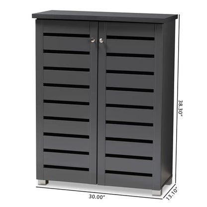 Shoe Rack: Entryway 15 Pair Shoe Storage Cabinet