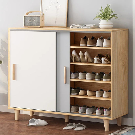 Shoe Rack: Entryway 40 Pair Shoe Storage Cabinet