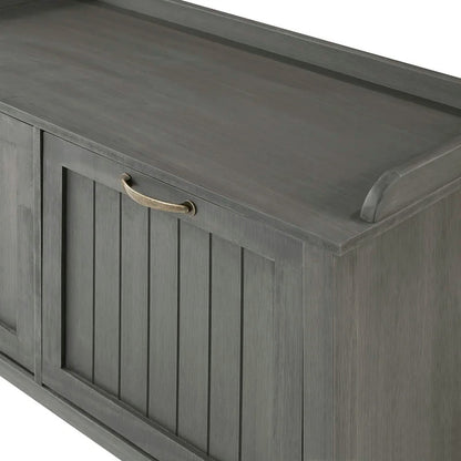 Shoe Rack: Tray Top Grooved Drop Down 10 Pair Shoe Storage Cabinet