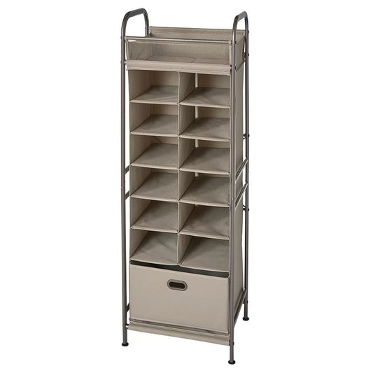 Shoe Rack: Vertical 12 Pair Shoe Storage Cabinet