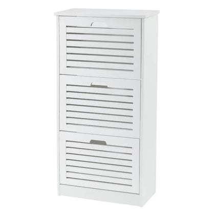 Shoe Rack: Wood 12 Pair Shoe Storage Cabinet
