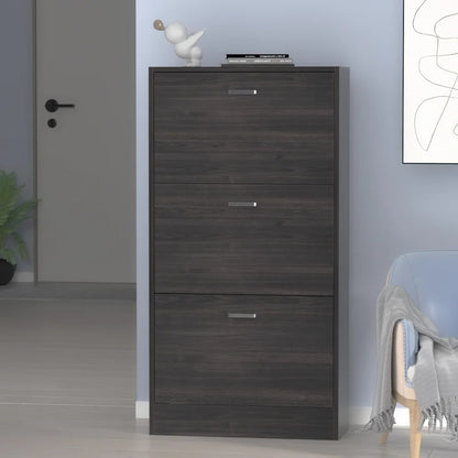 Shoe Rack: Wooden 3-Layer Shoe Storage Cabinet