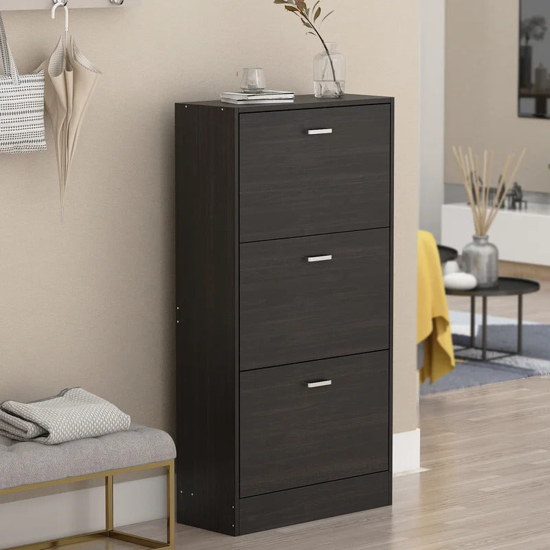 Shoe Rack: Wooden 3-Layer Shoe Storage Cabinet