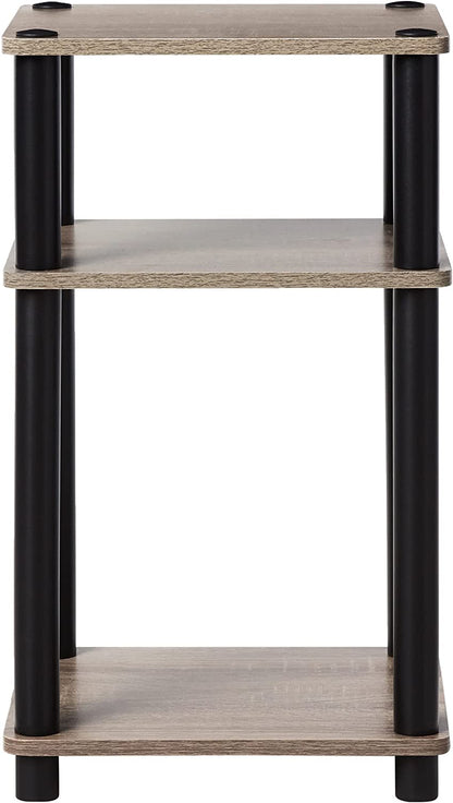 Side 3-Tier Turn-N-Tube 2-Pack End Table, French Oak Grey Black