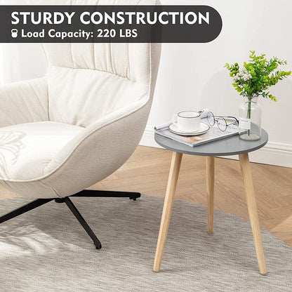 Side Table : Round Side Table, Black Nightstand End Table for Small Spaces