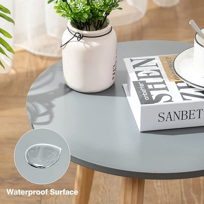 Side Table : Round Side Table, Black Nightstand End Table for Small Spaces