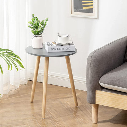 Side Table : Round Side Table, Black Nightstand End Table for Small Spaces