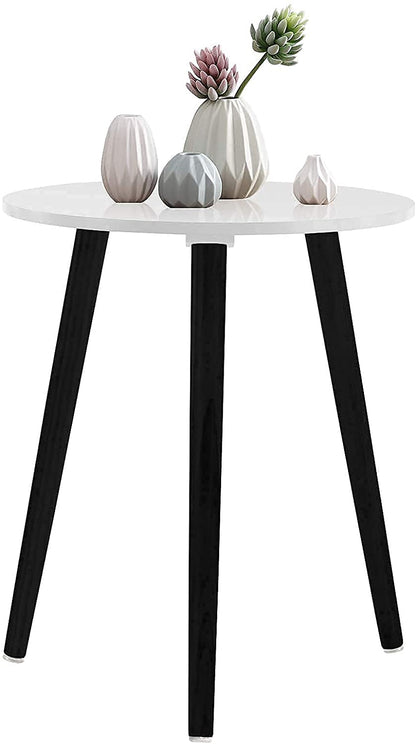 Side Table : Round Side Table, Black Nightstand End Table for Small Spaces