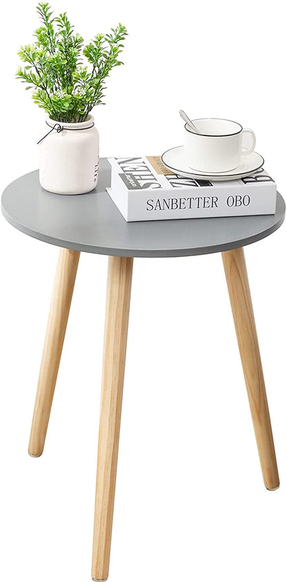 Side Table : Round Side Table, Black Nightstand End Table for Small Spaces