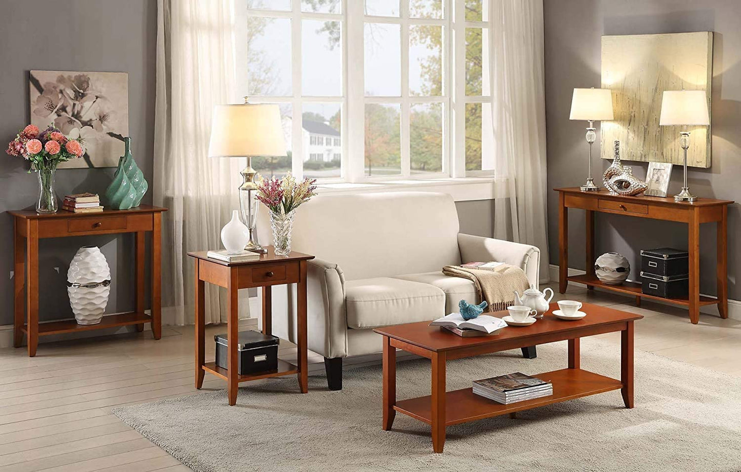 Side Tables : American Heritage Three Tier End Table with Drawer