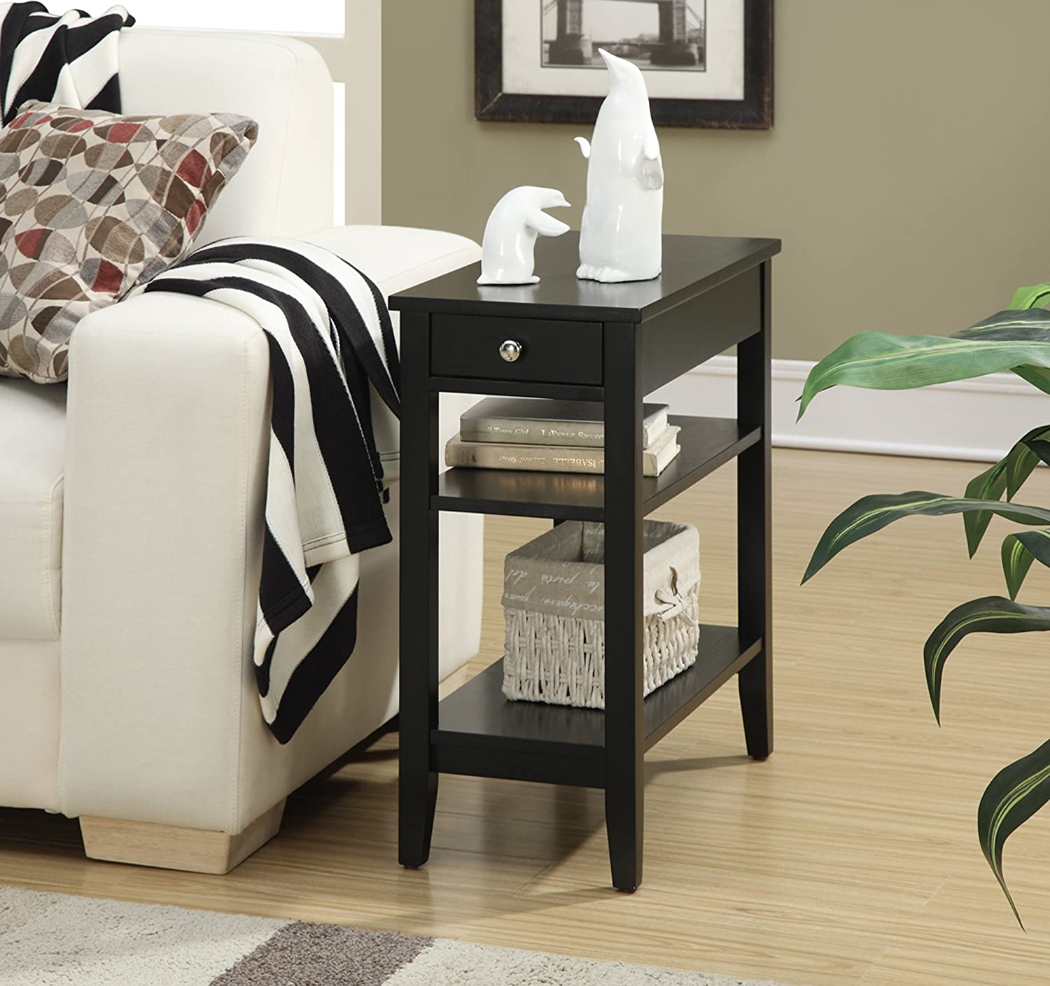 Side Tables : American Heritage Three Tier End Table with Drawer