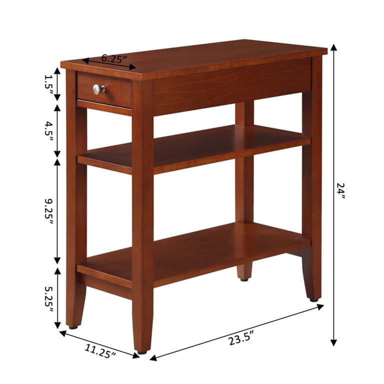 Side Tables : American Heritage Three Tier End Table with Drawer