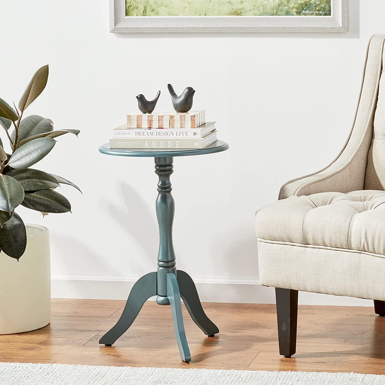 Side Tables: Antique Pedestal Accent Table