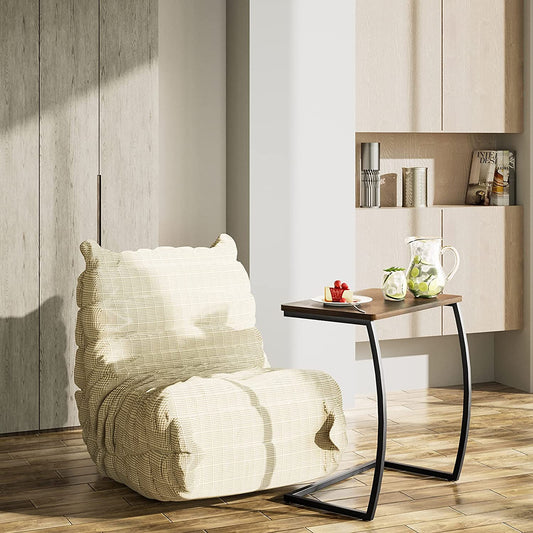 Side Tables Couch Table for Sofa Laptop Coffee Snack, Dark Walnut 