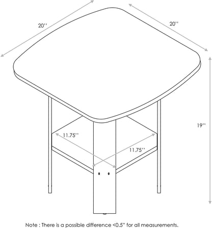Side Tables Design End SideTable, 1 Pack, Columbia Walnut Black