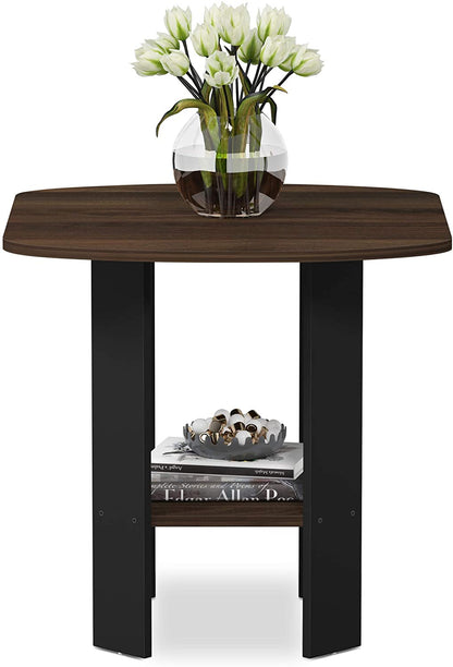 Side Tables Design End SideTable, 1 Pack, Columbia Walnut Black