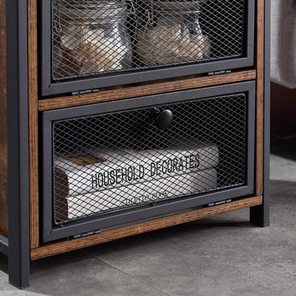 Side Tables: End Side Table with Storage Space and Flip Drawers