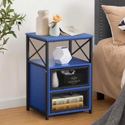 Side Tables: End Side Table with Storage Space and Flip Drawers