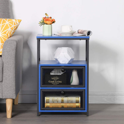 Side Tables: End Side Table with Storage Space and Flip Drawers