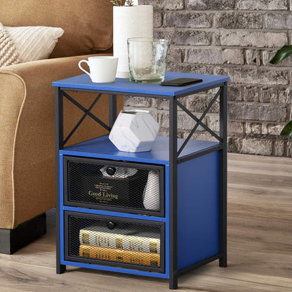 Side Tables: End Side Table with Storage Space and Flip Drawers