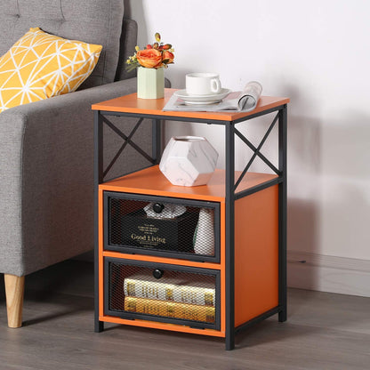 Side Tables: End Side Table with Storage Space and Flip Drawers