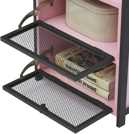 Side Tables: End Side Table with Storage Space and Flip Drawers