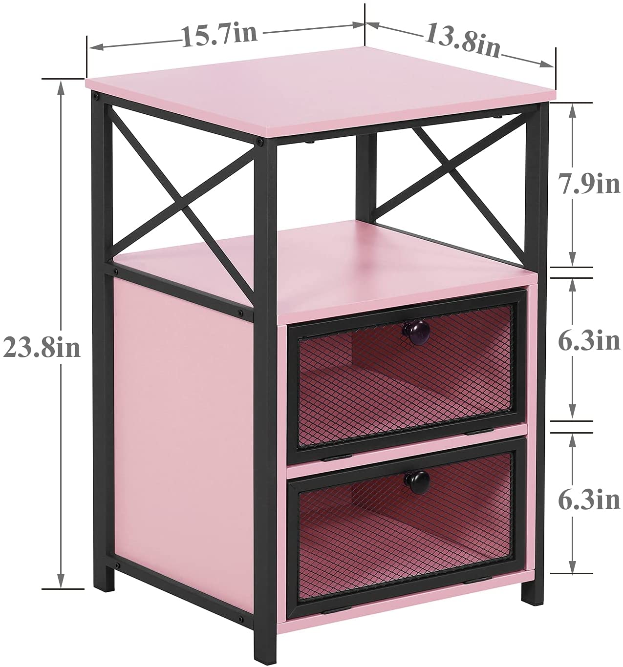 Side Tables: End Side Table with Storage Space and Flip Drawers