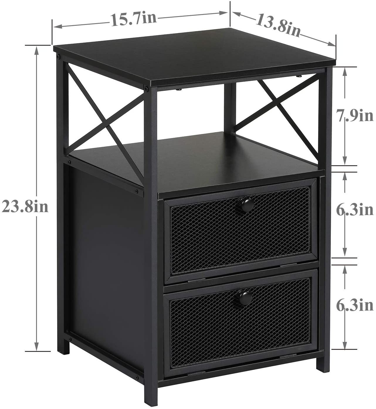 Side Tables: End Side Table with Storage Space and Flip Drawers