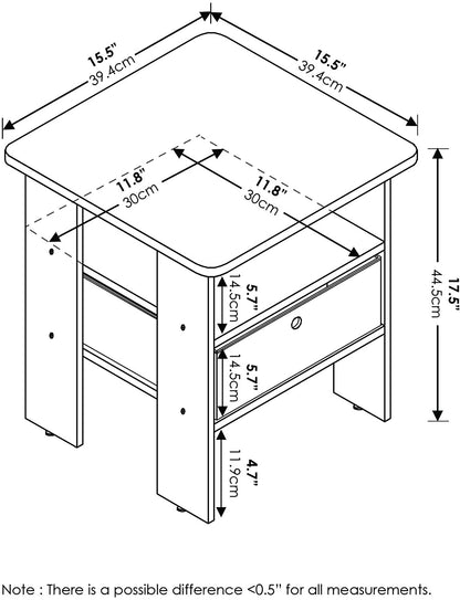 Side Tables : End Table Nightstand with Bin Drawer